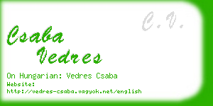 csaba vedres business card